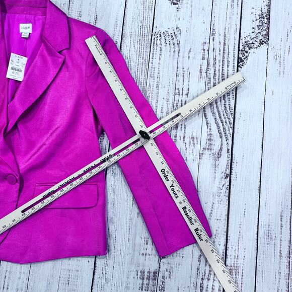 J.Crew Factory high-shine pink double-breasted blazer 8P petite NWT - Picture 5 of 9
